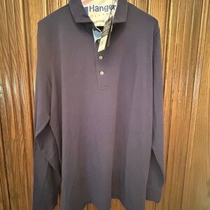 Greyson Dark Blue Long Sleeve Polo Shirt